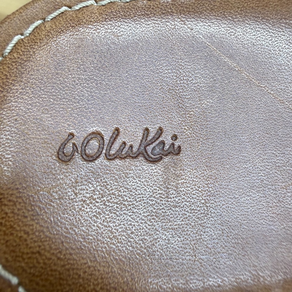 Olukai Sandals Ke'a Sandals Womens 10 Tan Leather Slide Vacation Resort Summer - Picture 10 of 11